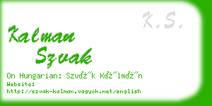 kalman szvak business card